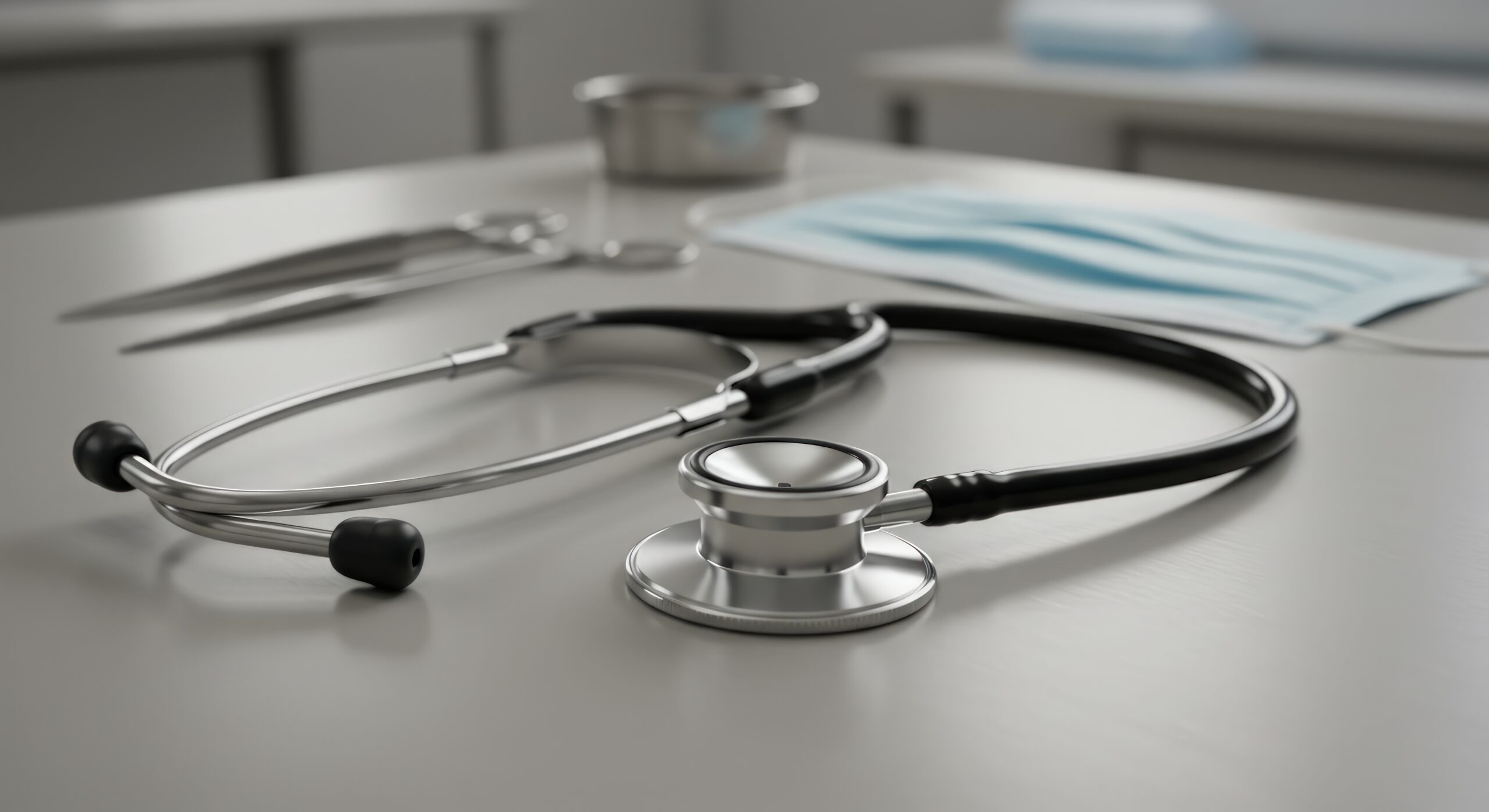 Stethoscope and medical instruments healthcare concept