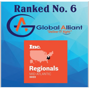 Global Alliant was Ranked #6 by Inc. Magazine as Fastest-Growing Company in the Regionals Mid-Atlantic Listing for 2022.